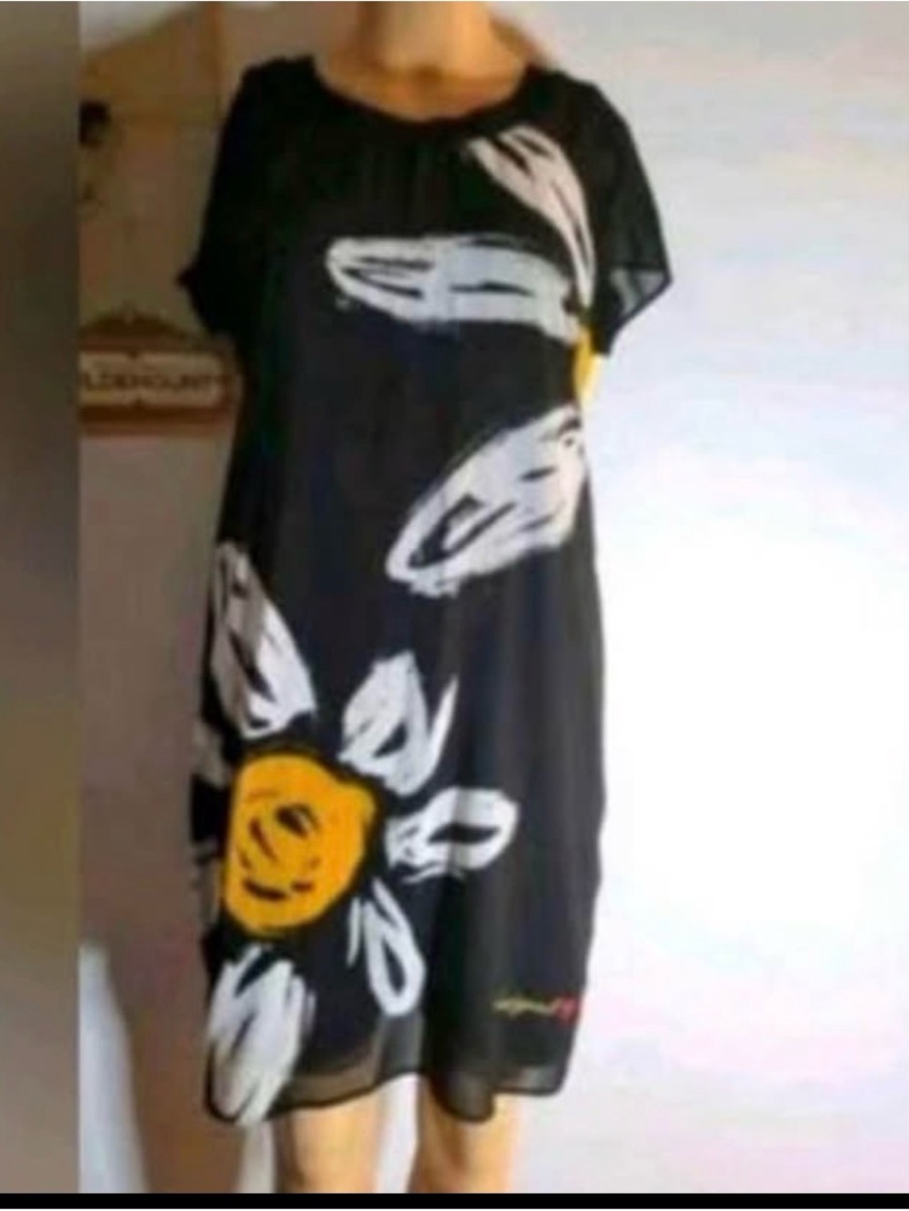 Desigual Black Midi Dress, size 10